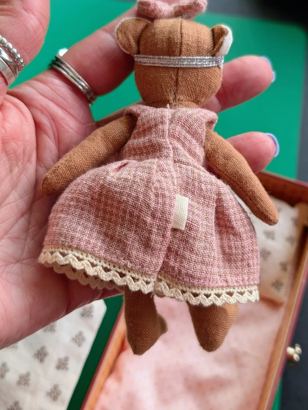 LevLov Plush Mouse in Stamp Box - Pink & Brown - Picture 7 of 9